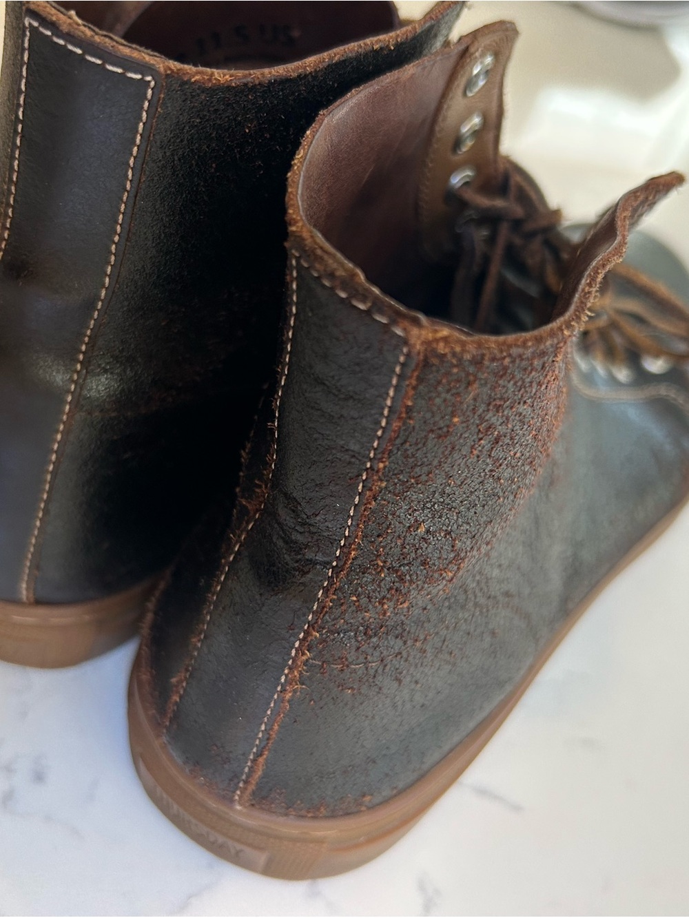 Thursday Boots Men’s Brown Leather High Top Sneakers Boots Size 11.5 US Casual - Picture 8 of 11